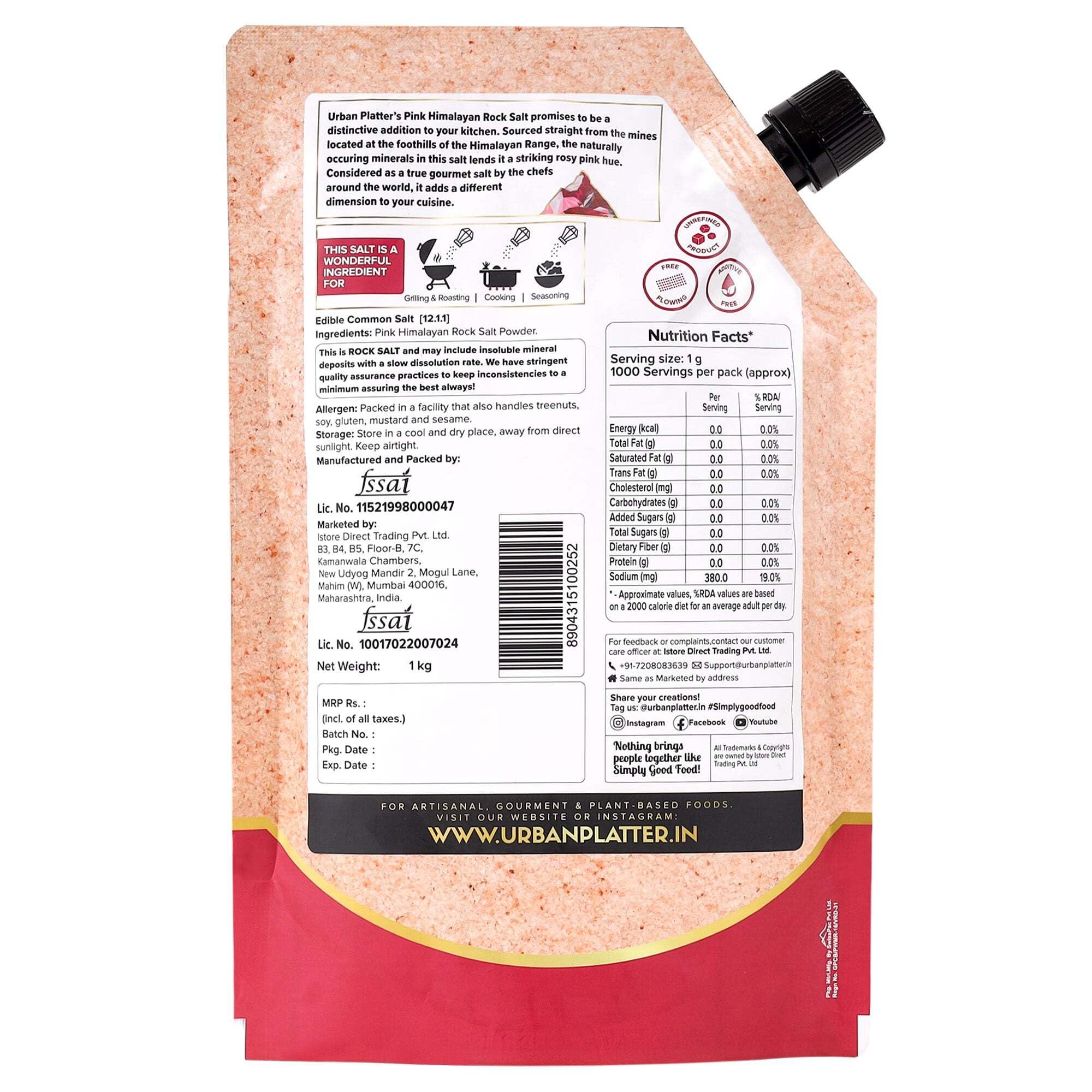 urban platter Urban Platter Pink Himalayan Rock Salt Powder, 1.5kg (Unrefined | Additive Free | 100% Pink Rock Salt | Sendha Salt | PET Jar)