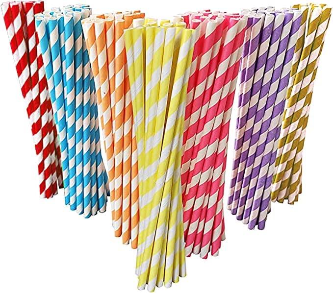 VARADAA Varadaa 12 Inch Extra Long Paper Straws 6mm Wide, for Big Cups Tumblers, Tall Drinks, Smoothies, Shakes - (A Pack of 500)