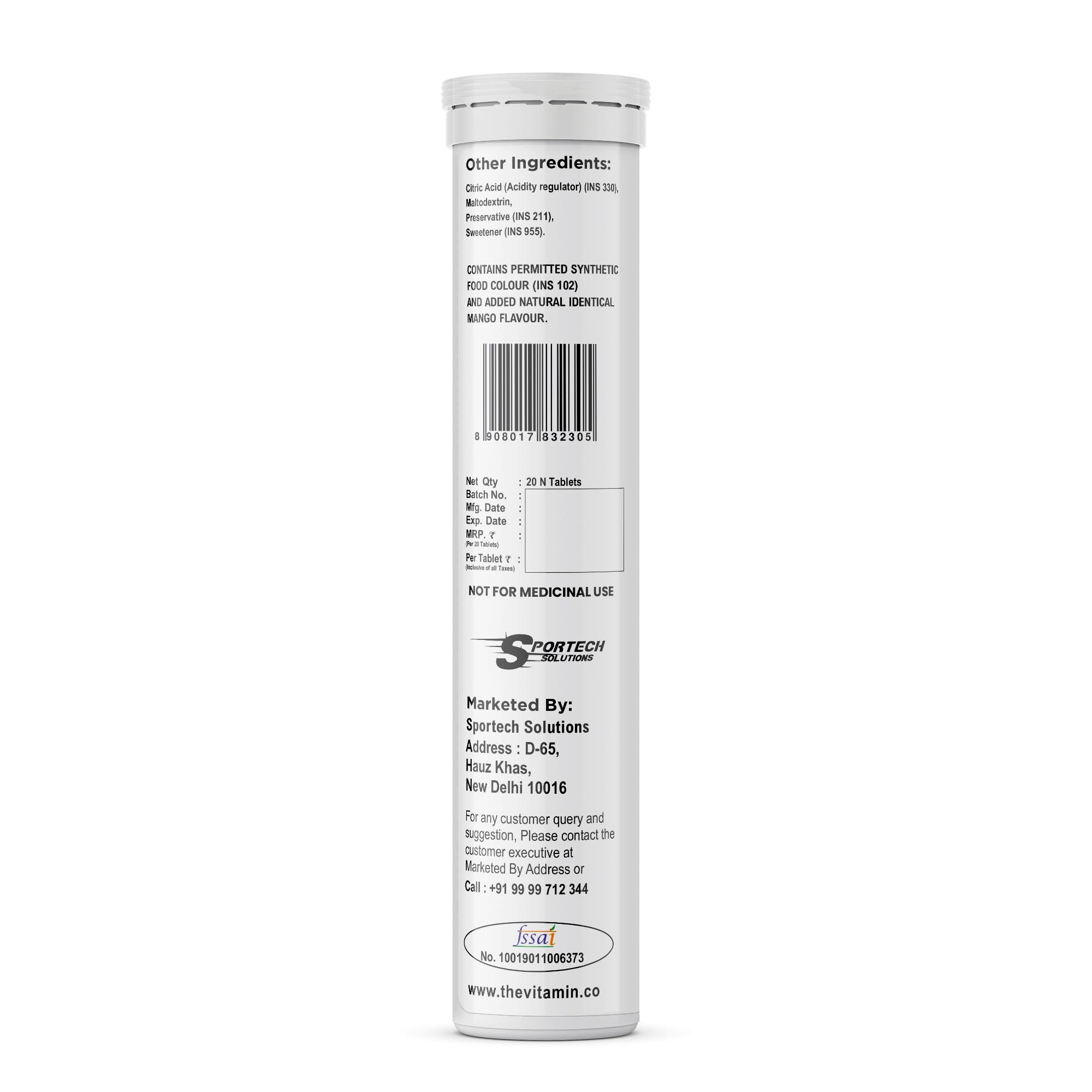 The Vitamin Company The Vitamin Company Multivitamin with Multi Minerals I Increased Energy Levels, 20 Effervescent Tablets, Mango Flavour | Daily Vitamin Drink | Fast Up Energy (Pack of 1)