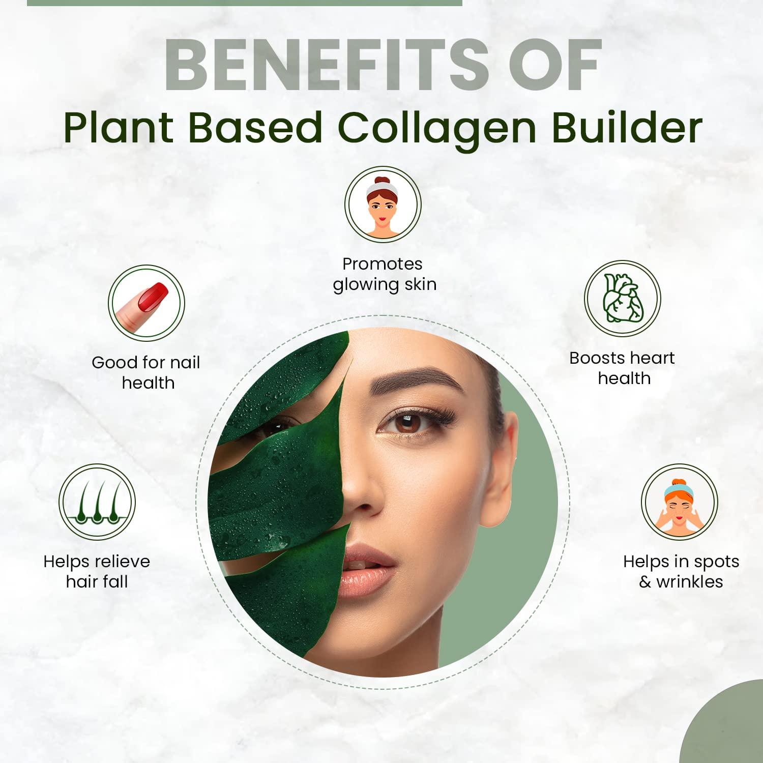 HIMALAYAN ORGANICS Himalayan Organics Plant Based Collagen Builder for Hair and Skin with Biotin and Vitamin C - 60 Veg Capsules