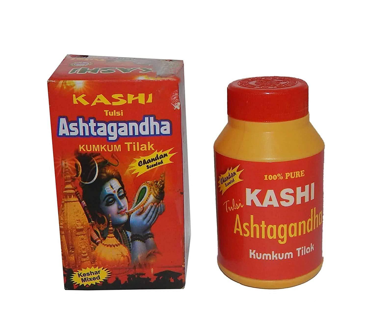 Elysian Elysian Kashi Tulsi Ashtagandha | Kesar Fragnence | Chandan Tilak for God Pooja (Yellow Color 500 Gram) 3Pcs