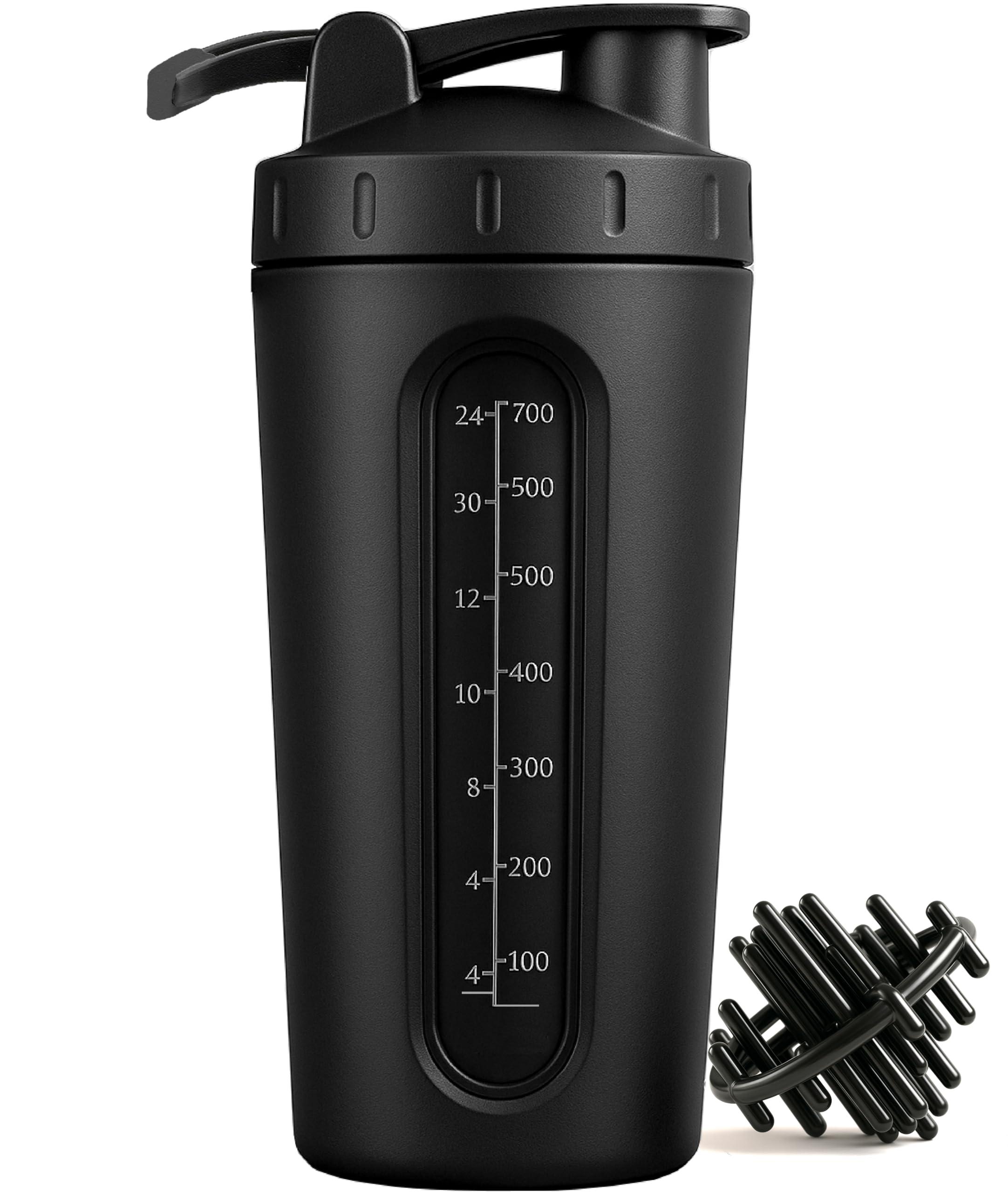 BURRDOFF BURRDOFF [VISIBLE WINDOW Protein Shaker Bottle, Gym Shaker Steel Shaker Bottle Gym Shaker Bottle shaker bottles for protein shake gym protein shaker bottle (Matt Black)