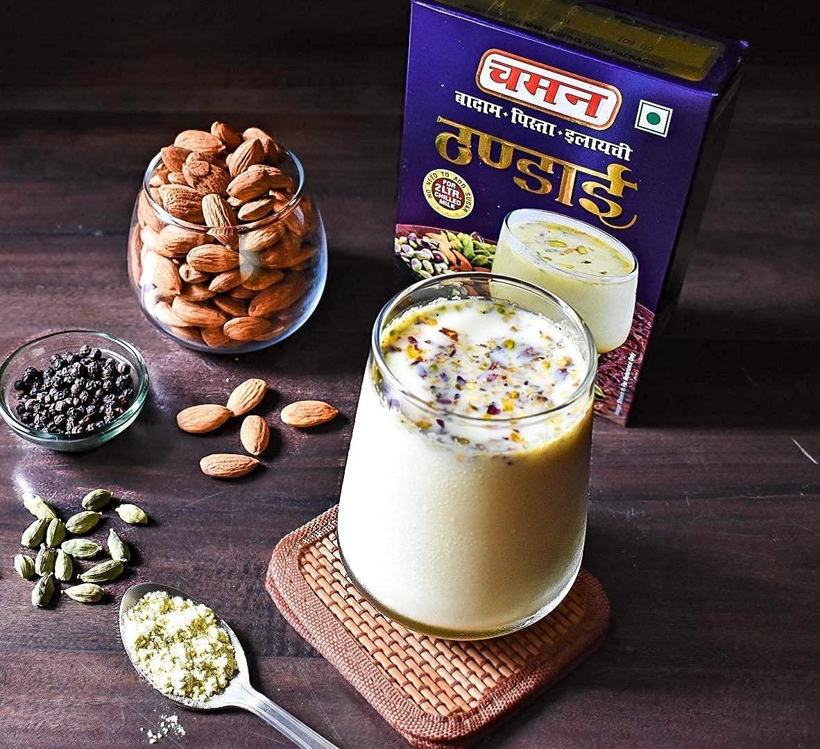 CHAMAN Chaman Thandai Powder with Badam Pista Elaichi 500G [Refreshing Taste]