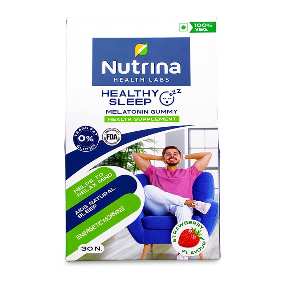 Nutrina - Health Labs Nutrina Health Labs Healthy Sleep Gummies for Better Sleep With 5mg Melatonin Non-Habit Forming, Helps in Nerve and Mind Relaxation| For Men and Women |30 Gummies (Pack of 1)