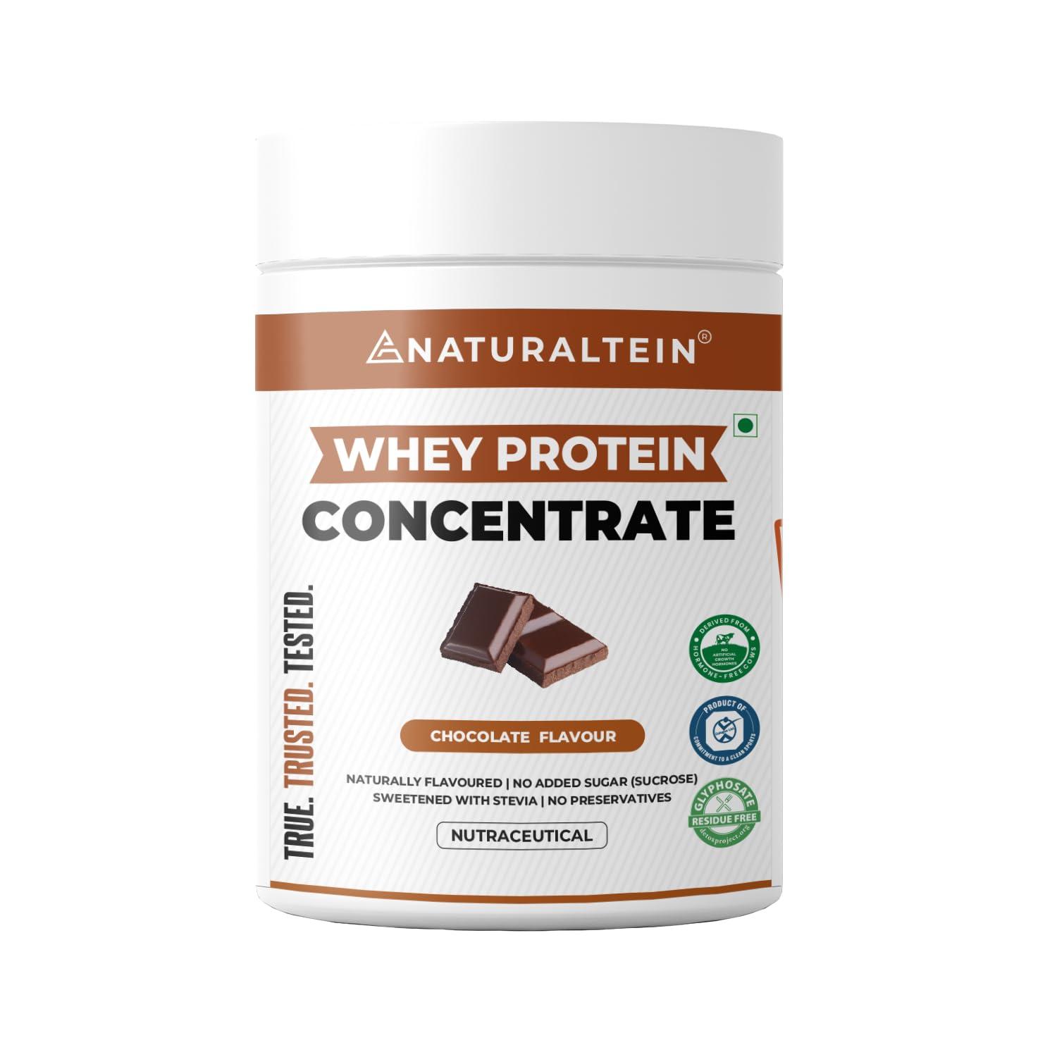 NATURALTEIN NATURALTEIN Natural Whey Protein Concentrate Unflavoured - 300G (Naturally Flavored, Non Gmo, No Artificial Sweeteners) - Powder