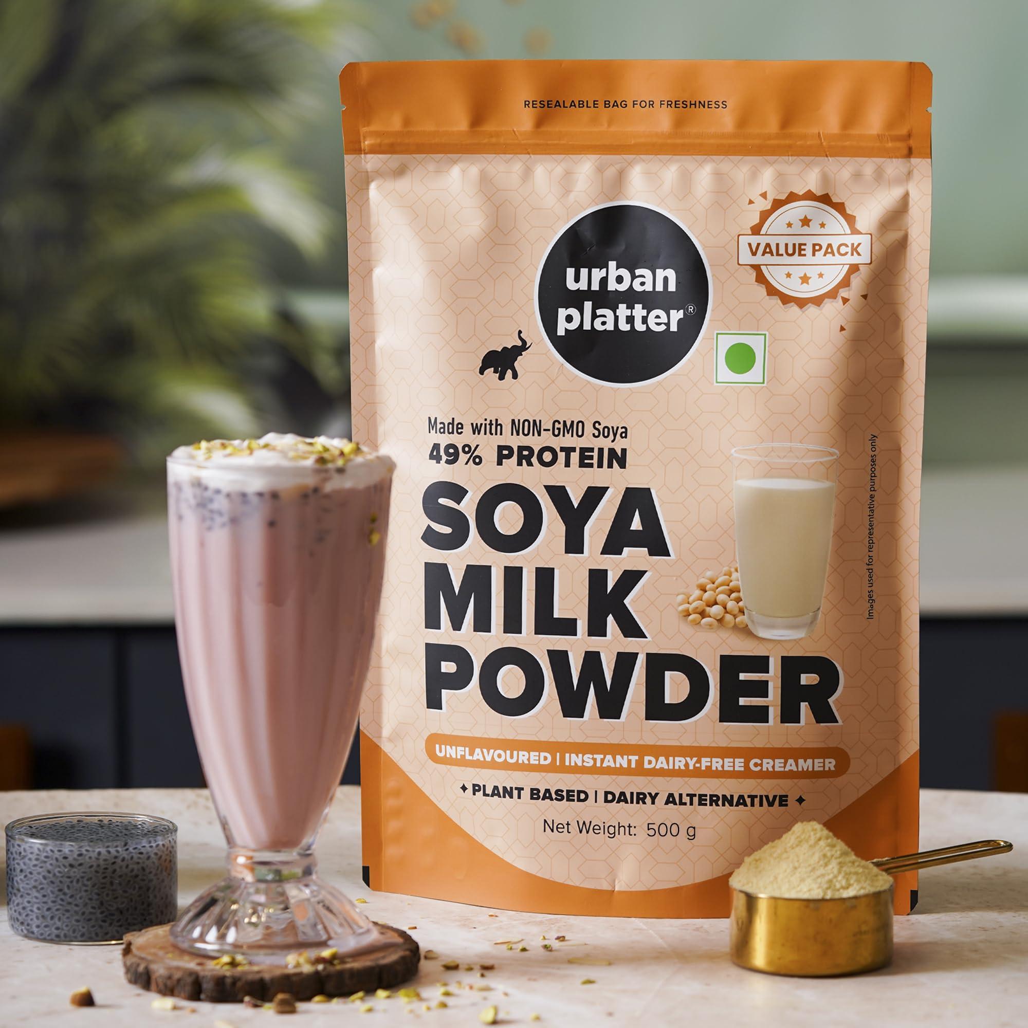 urban platter Urban Platter SOYA Milk Powder, 500g [Plant-Based / Milk Alternative, Non-GMO & 49% Protein]