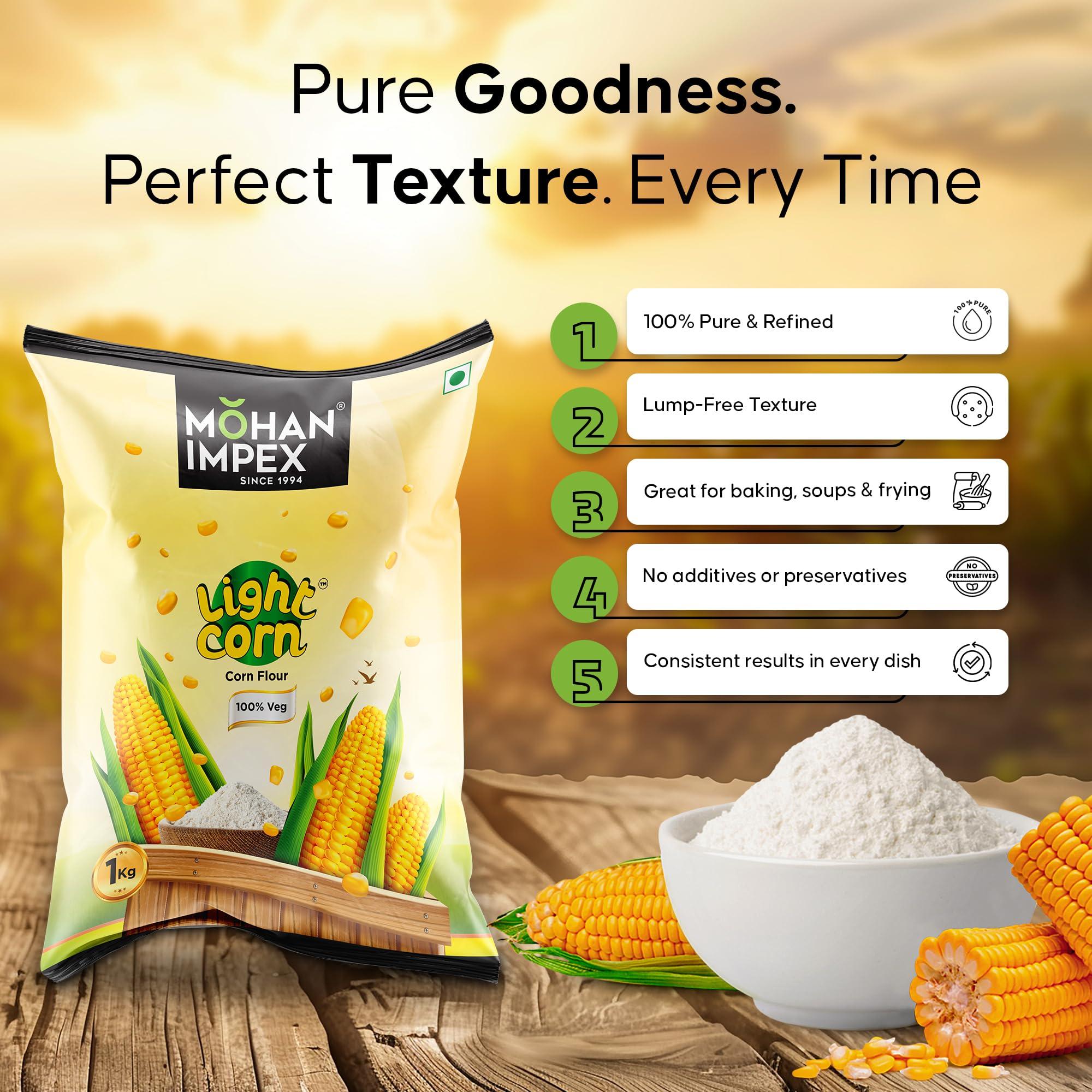 MOHAN IMPEX Mohan Impex 1 kg Corn Flour Powder (2 X 1 Kg)