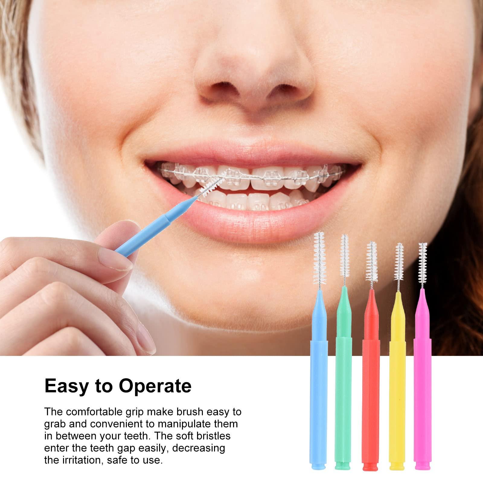 Eacam Eacam 100 Pieces Interdental Brushes Floss Toothpick Braces Brush Tooth Cleaning Tool Tooth Care Interdental Brushes Set