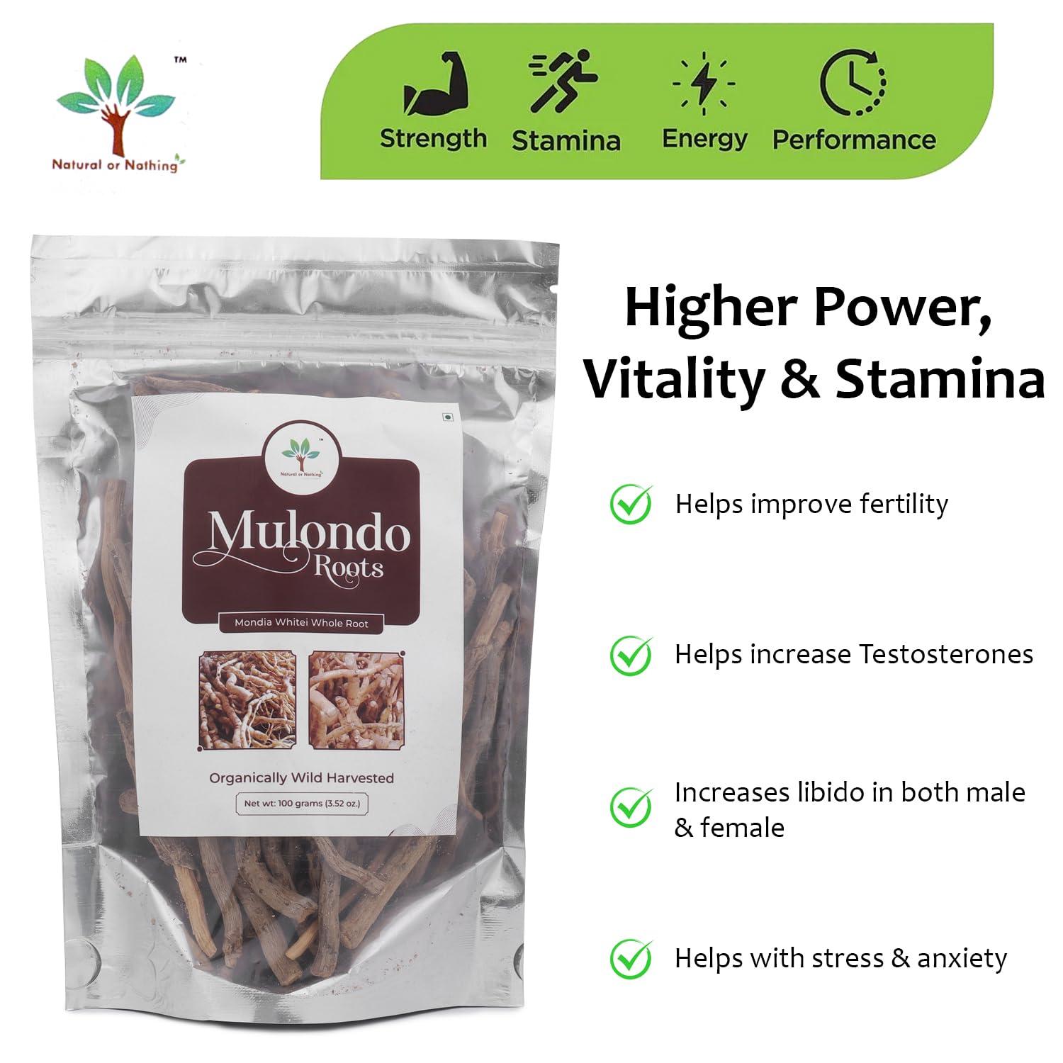 Natural or Nothing Natural or Nothing | Mulondo | Mukombero | Organic Mondia Whitei Whole Roots | Wild Harvest | (100g)
