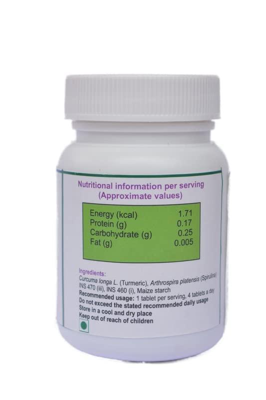 SPICUR Spicur Immune Booster Digestive Health Spirulina Turmeric Tablets (500mg/Tablet)Pack Of 4