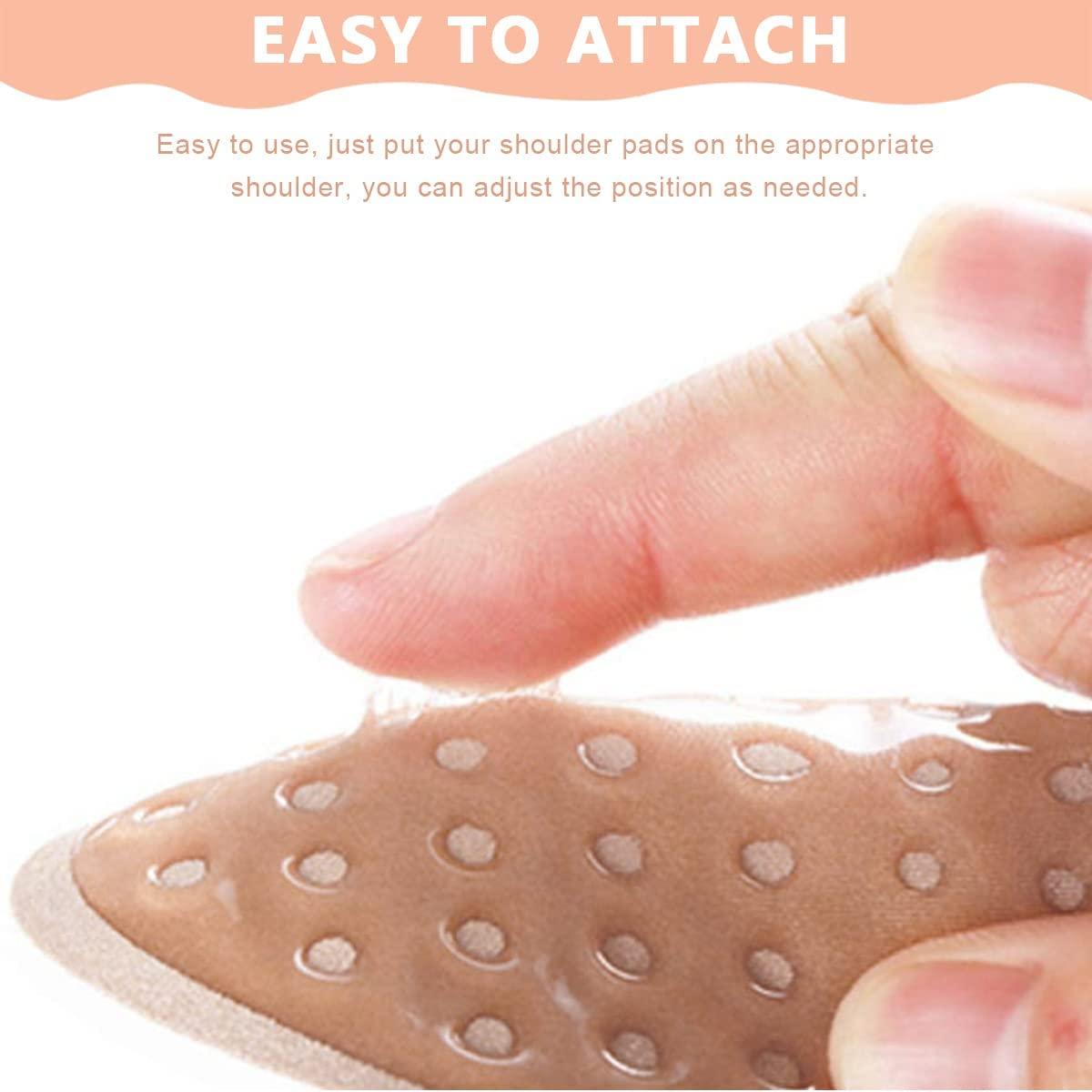 Cassarina Cassarina Shoulder Pads for Women Clothing, Soft Silicone Anti-slip Shoulder Push-up Pads Reusable Adhesive Shoulder Enhancer Pads, Non-Slip Shoulder Pads for Unisex (Beige)