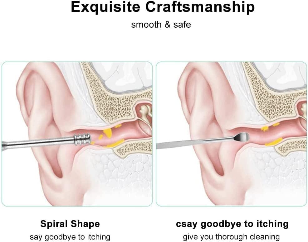Tuch-much Tuch Much Ear Wax Cleaner Kit with storage box - set of 7 | Wax Removal Kit | Ear wax picker for Baby And Adults | Spring Ear Wax Cleaner