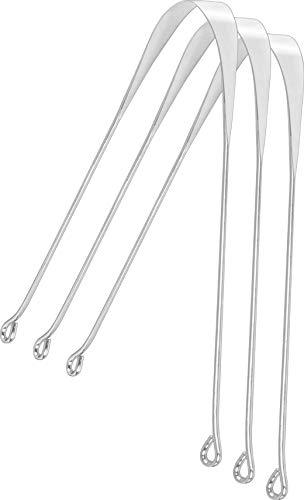 NJ NJ Stainless Steel Durable Tongue cleaner, Surgical Steel 304 grade material, FDA and SGS certified tongue cleaner: 3 Pcs