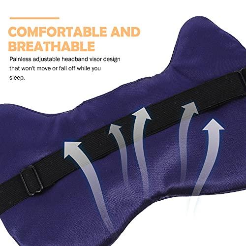 HEALLILY HEALLILY 1Pc Imitation Silk Blindfold Sleeping Shading Eye Blindfold Cartoon Cat Eye Blindfold with Adjustable Buckle for Home Office School Sleep (Navy)