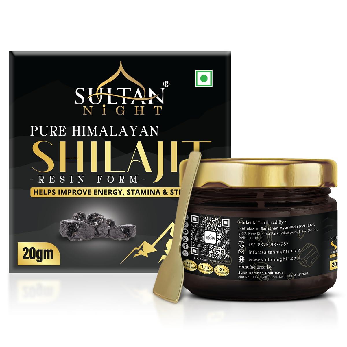 Sultan Night Sultan Night Himalayan Shilajit/Shilajeet Resin Helps Improve Strength | Immunity | Metabolism | Stamina | Energy and Help Boost Energy Levels Naturally (20g)