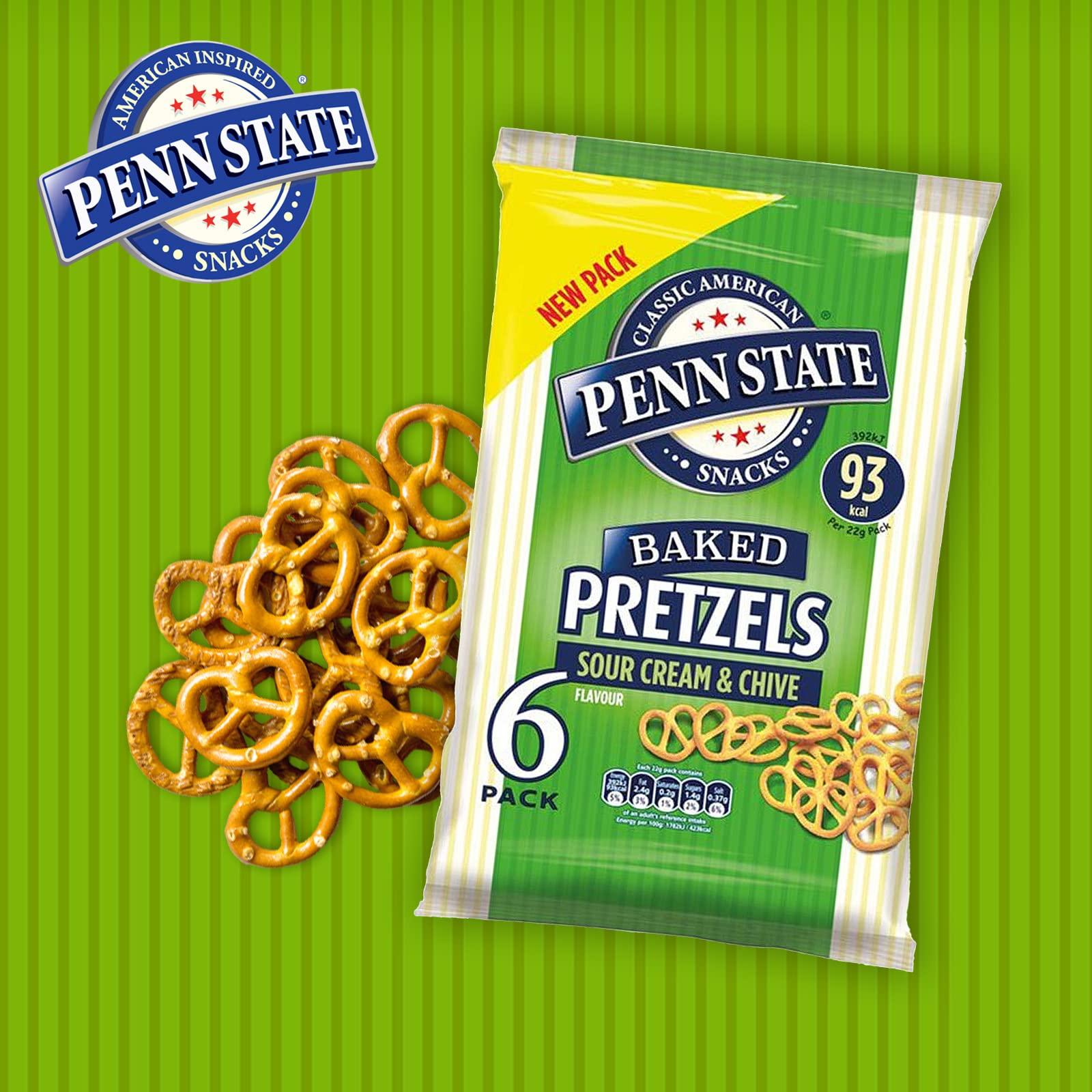 BAMA Penn State Sour Cream & Chive Pretzels (Pack of 6)