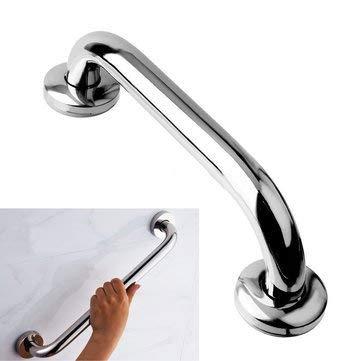 Implemental Bosney Steel Industries Heavy Duty Stainless Steel Grab Bar, Steel Handle, Toilet Grab Bar Shower Grab Bar (Chrome 30 cm) 12\" (inch) (Pack of 4)