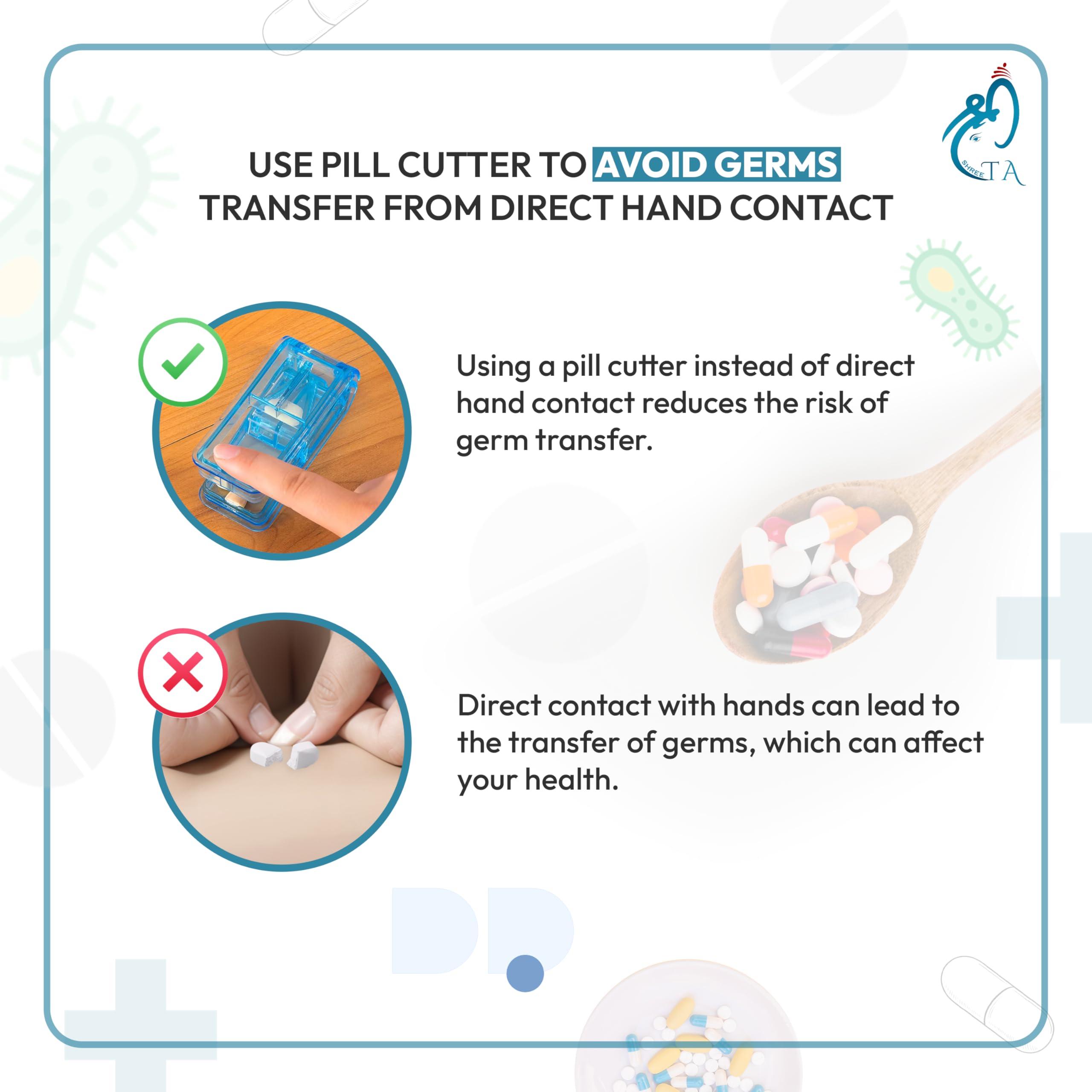 SHREETA SHREETA 2 PCS Pill Cutter and Splitter for Small Pills and Large Pills in Half with Stainless Steel Blade Easy Cut Pills Tablet Vitamin and Big Medicine