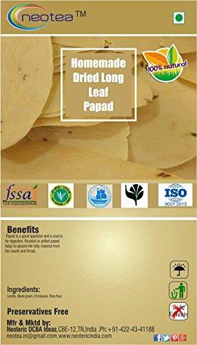 neotea Neotea Homemade Dried Long Leaf Snacks Papad / Appalam - Indian Dish, 250G