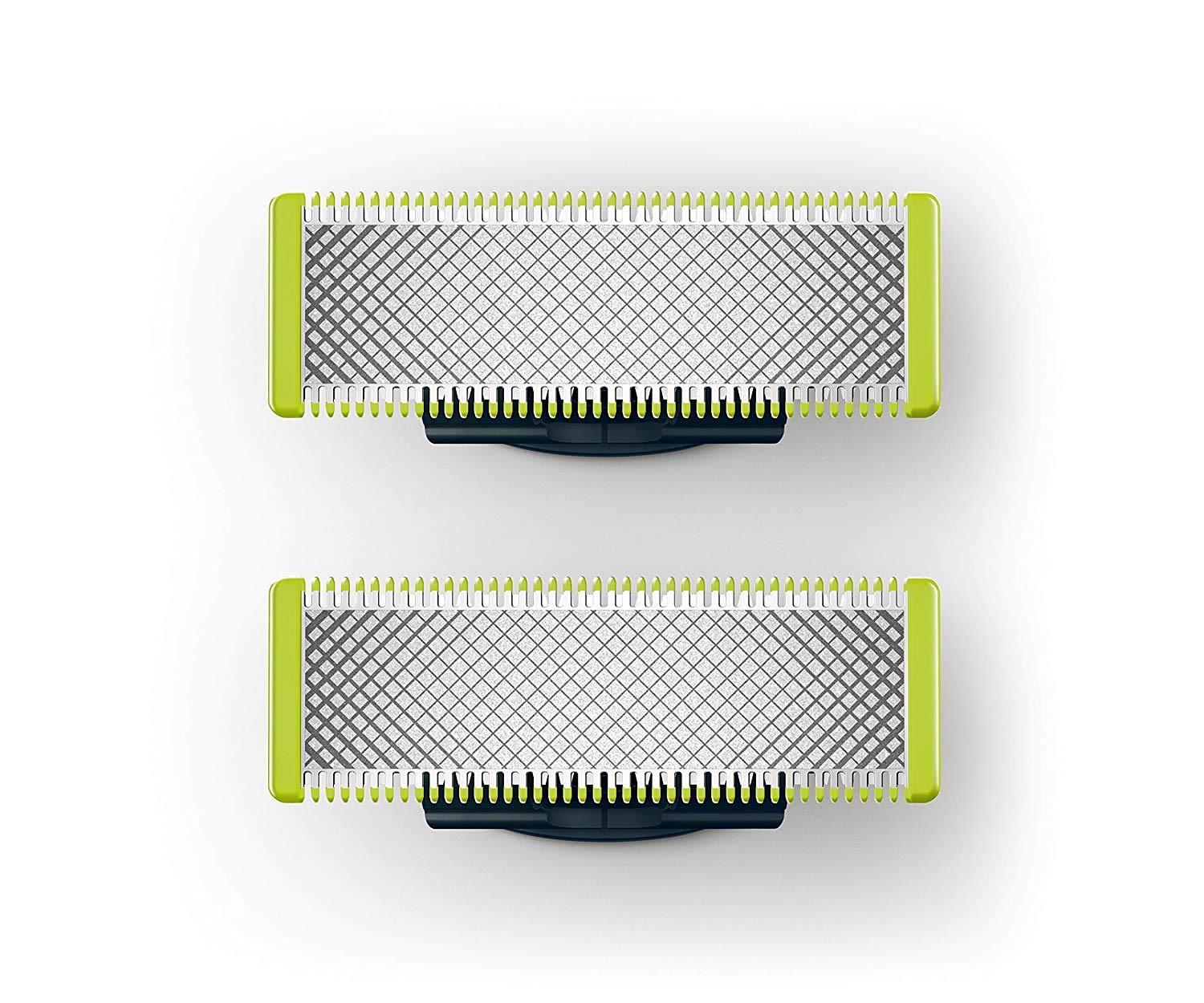 PHILIPS PHILIPS Multi Grooming Hair Trimmer Kit For Men Mg3710/65, 9-In-1 (New Model), Face, Head And Body, 60 Mins Run Time & Oneblade Replaceable Blade Pack Including 2 Replaceable Blades, Qp220/51 (Lime)