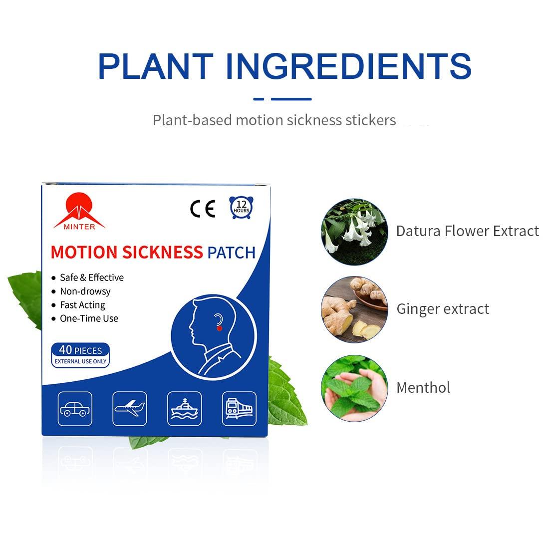 MT Healthy MINTER 40ct Motion Sickness Patch for Cruise/Plane/Train/Bus, Seasick Patches Anti Nausea Patches Behind Ear, Sea Sickness Patches with Waterproof and Non Drowsy