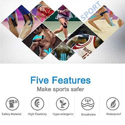 Electrotech HealthOn Kinesiology Tape | Kinesiology Tapes Waterproof | Sports Tape | Knee, Elbow, Shoulders, Ankles, Wrists, Back, Neck, arms & Thigh on Injury | Uncut Muscle Support Tape | 5cm x 5m roll