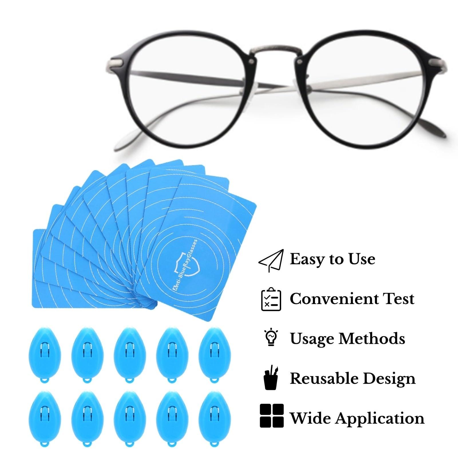 DAUERHAFT 10 Set Professional Anti-Blue Light Test Card,Including Anti-Blue Light Card and Blue Light Generator,The Blue Light More Strong,The Color Change More Deep,for Eyeglasses Test.