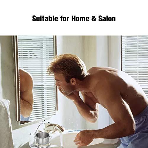 Qnotici Shaving Razor Brush Stand & Bowl Set Metal Shaving Brush Holder Soap Bowl Mug for Men Beard Removal Tools