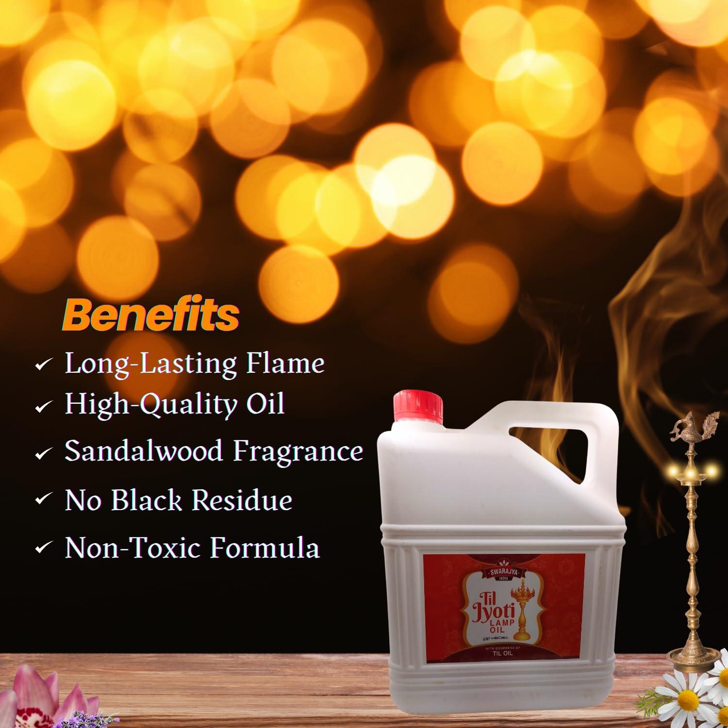 Swarajya India Swarajya India TIL JYOTI Lamp Oil | Jasmine Fragrance | Sacred Aroma for Spiritual Rituals | 5 Litre