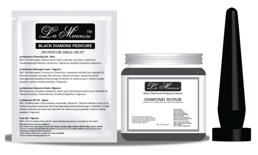 La Marinere Lamarinere Black Diamond Pedicure Kit (Pack Of 1pcs) + 1pcs Black Diamond Scrub + Magnetic Probe