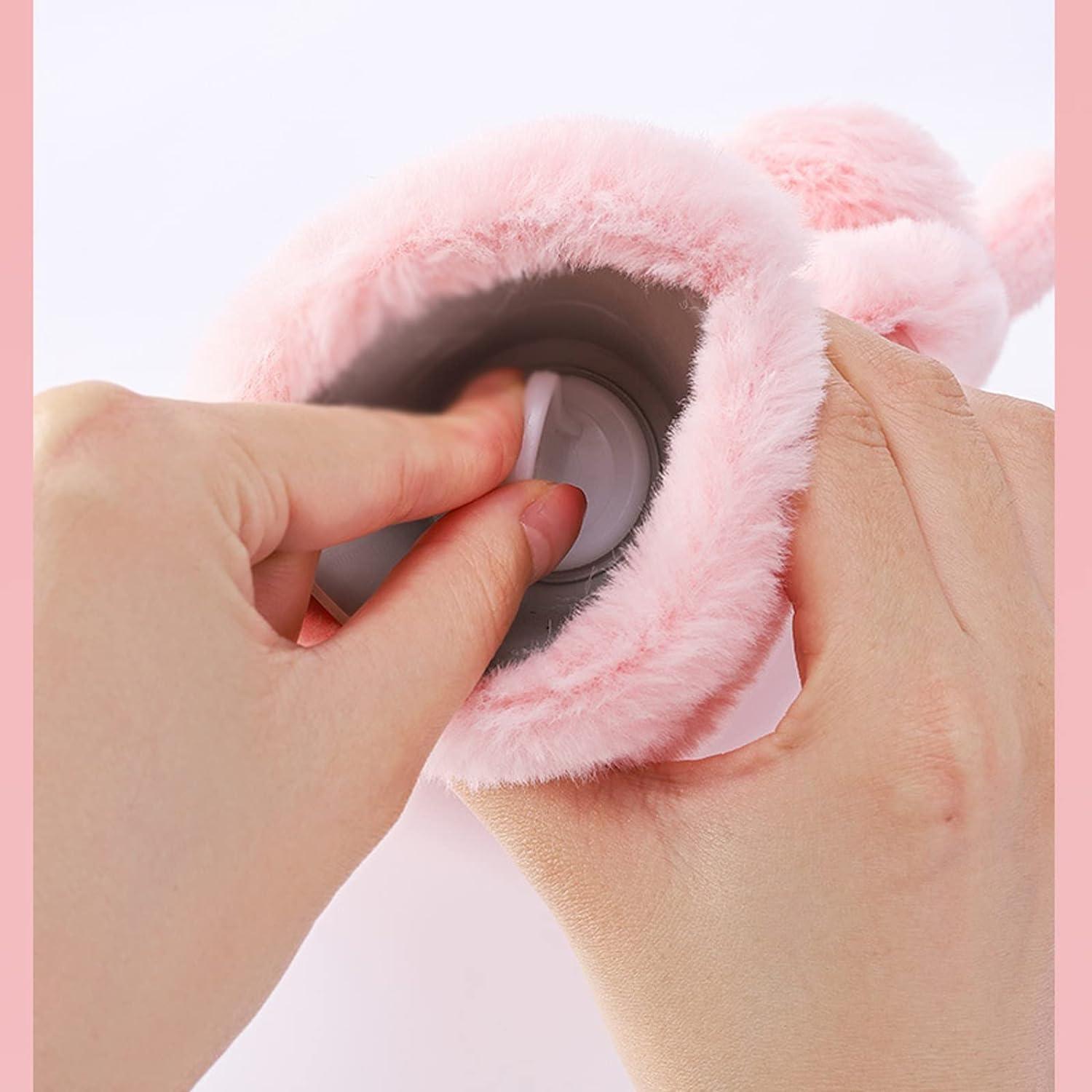 Onprix Onprix Hot Water Bottle with Plush Cover 1L Cute Mini Hot Water Bag for Neck Shoulder Pain and Hand Feet Warmer Hot Water Bottle for Women Kids Gifts (Multi Color)