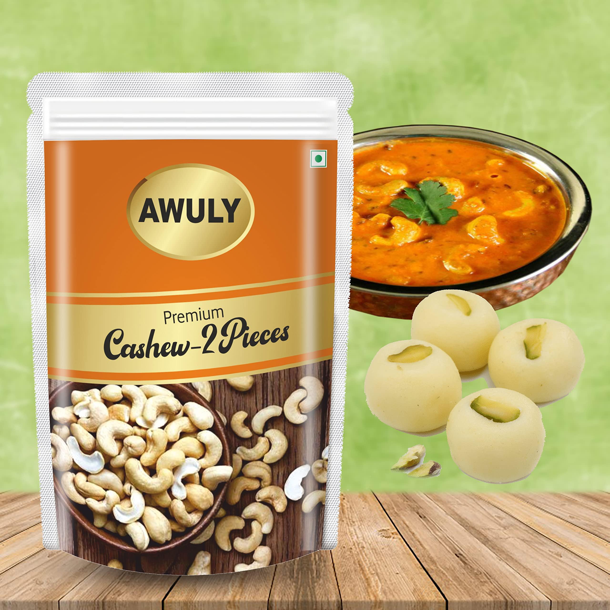 AWULY AWULY Cashew Nuts 200gms, Split Cashews Broken 2 Pieces, Dry Nut (Kaju 2 Tukda/Kaju Fada)
