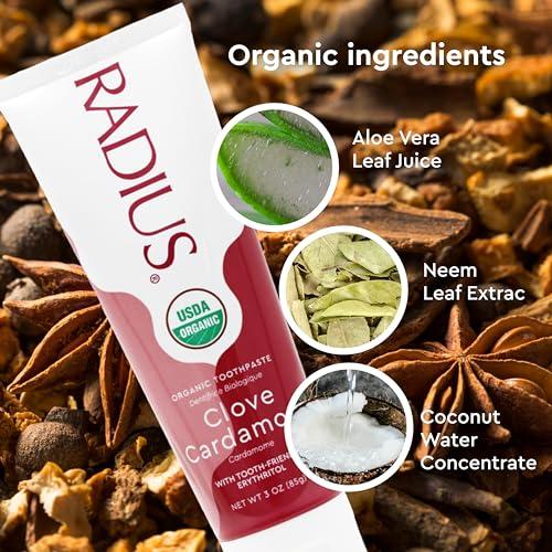 RADIUS RADIUS Organic Toothpaste, Clove Cardamom 3Oz by Radius Toothbrushes