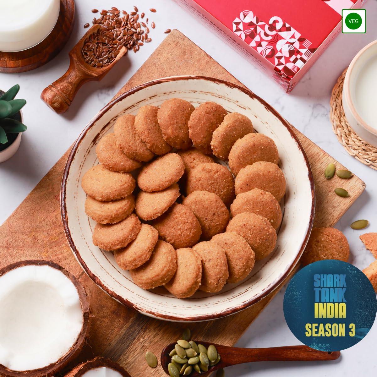 Artinci Artinci Coconut Cookies | As Seen on Shark Tank | Sugar Free Diabetic Friendly with High Protein & Fiber Digestive Biscuits | Low GI & Carbs | (185g x Pack of 1)