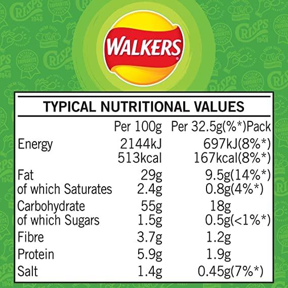 Generic Walkers Pickled Onion Crisps - 32.5g - Pack of 2