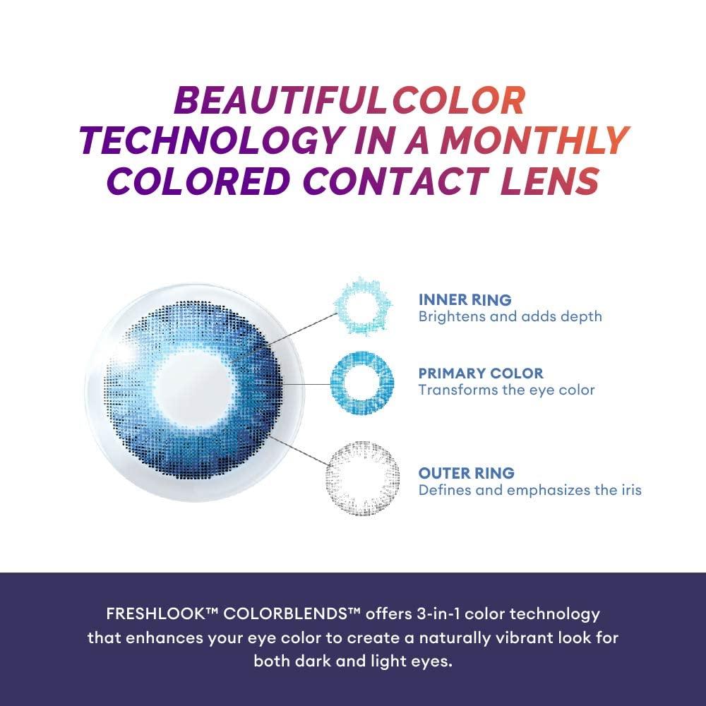 ALCON Alcon Freshlook Colorblends - Monthly Color Contact Lenses (-05.00, Pure Hazel, Pack of 2)