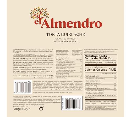 El Almendro El Almendro Round Crunchy Almond Chocolate, Caramel Turron, 200G