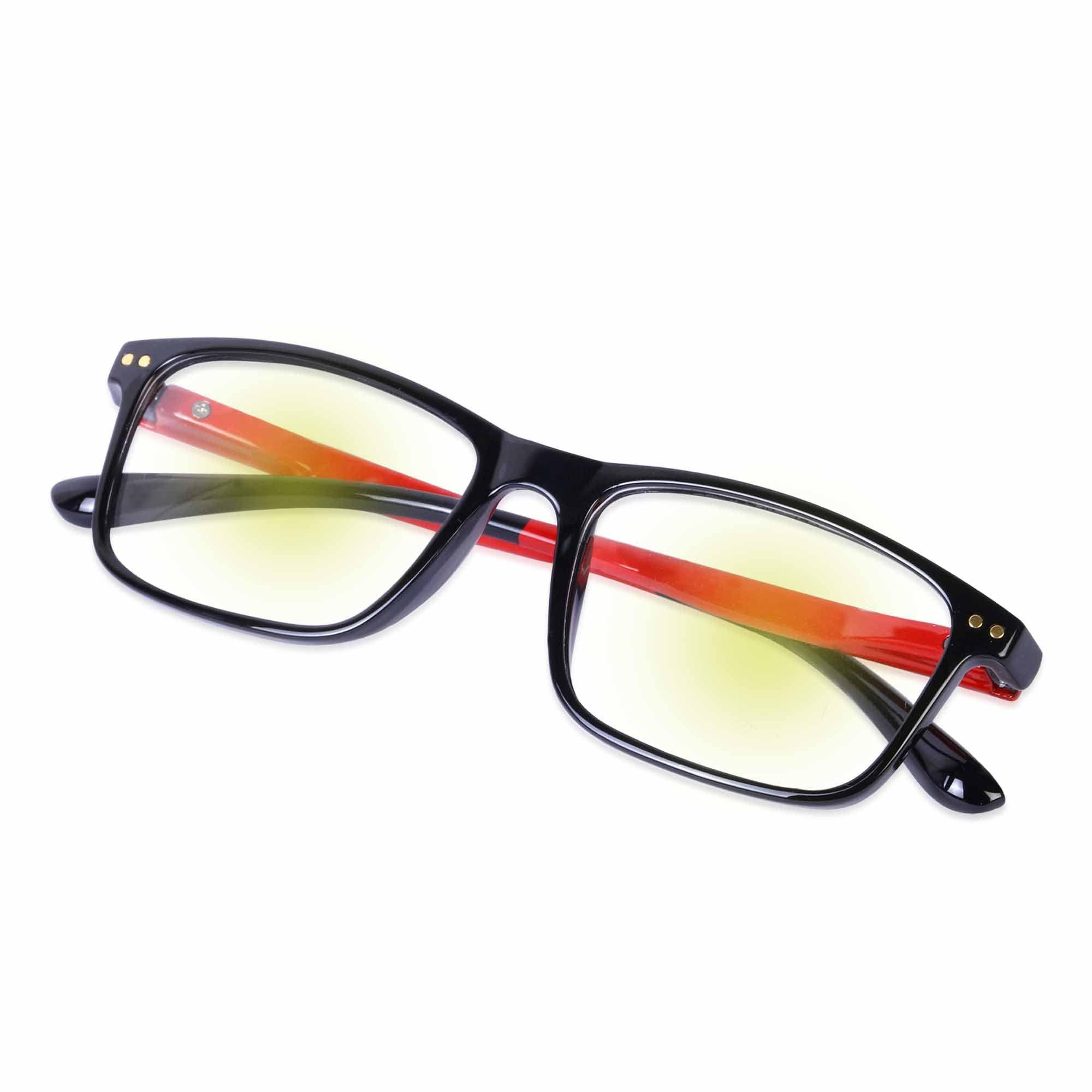 FREDDY FREDDY Unisex Zero & Power Reading Blue Cut Anti Reflection Glasses Full Frame Spectacles Glasses For Mobile Laptop Tablet Computer (Red Stick, 0.75)