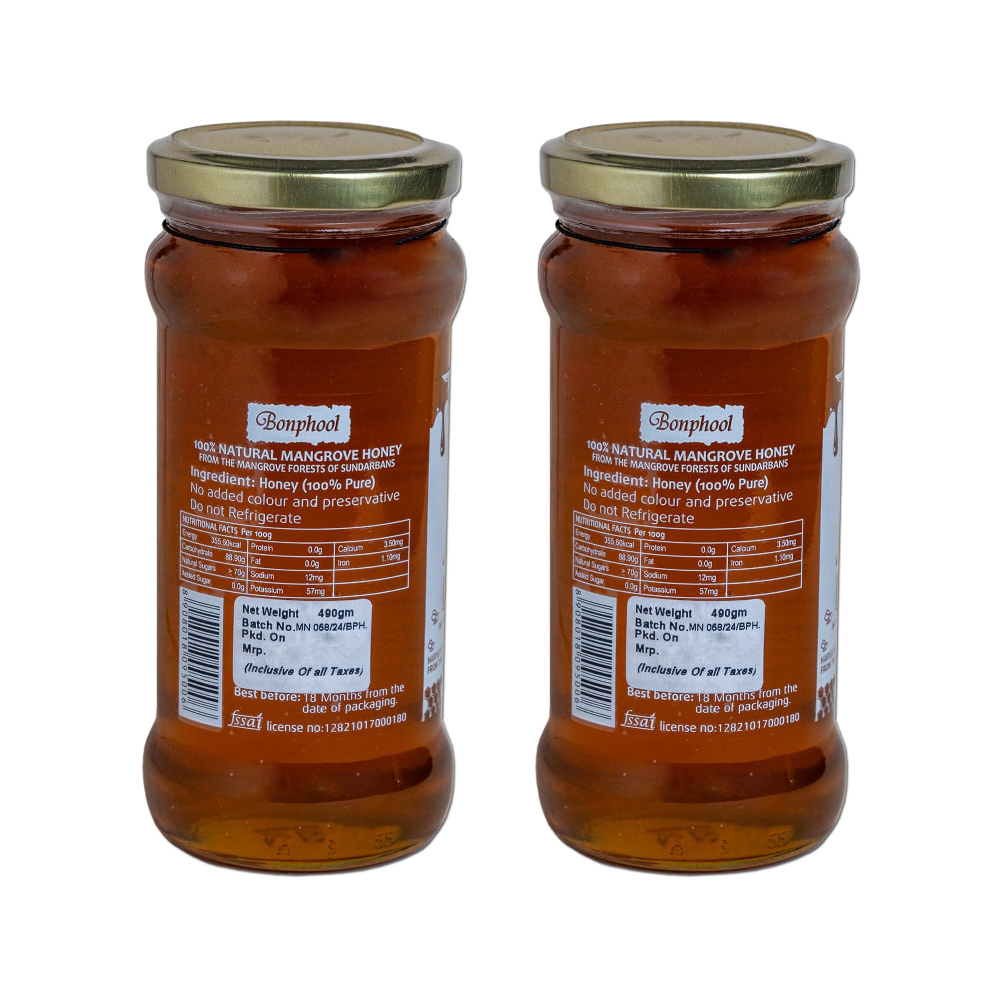 BONPHOOL BONPHOOL Natural Mangrove Honey, 490 Grams x 2 bottles (980 gm)