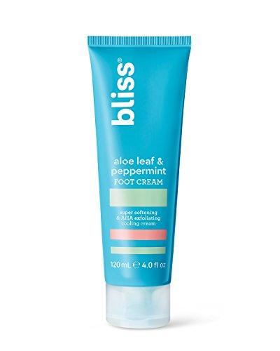 Bliss Bliss Aloe Leaf & Peppermint Foot Cream | Super Softening & Aha Exfoliating Cooling Cream | Straight-From-The-Spa | Paraben Free, Cruelty Free | 4.0 Fl Oz