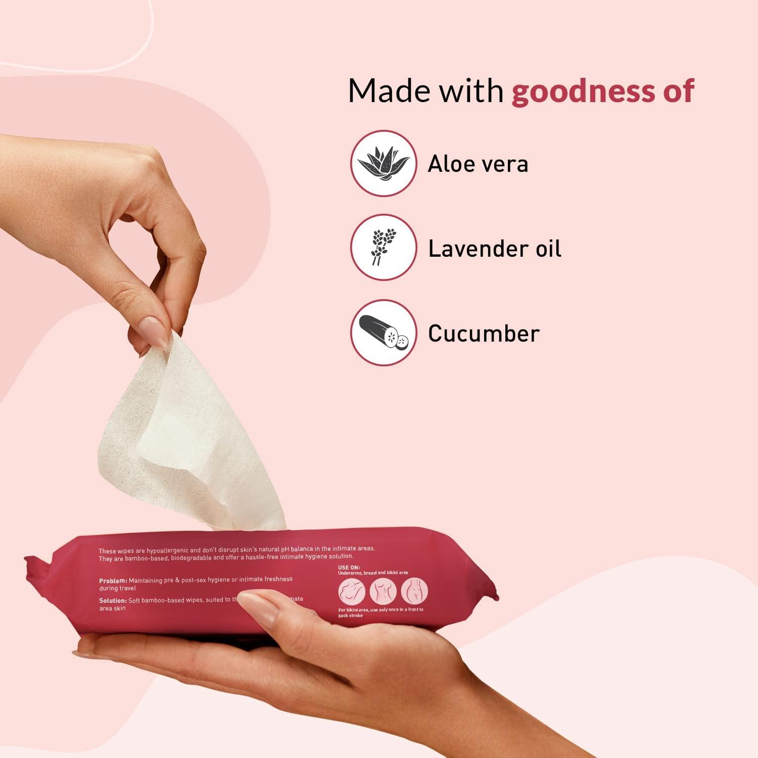 Sirona Sirona Natural Intimate Wet Wipes for Men & Women | Maintains PH Balance | Infused with Aloe Vera, Lavender Oil & Cucumber Extracts | Gentle and Safe | Hypoallergenic | Paraben Free | 20 Wipes