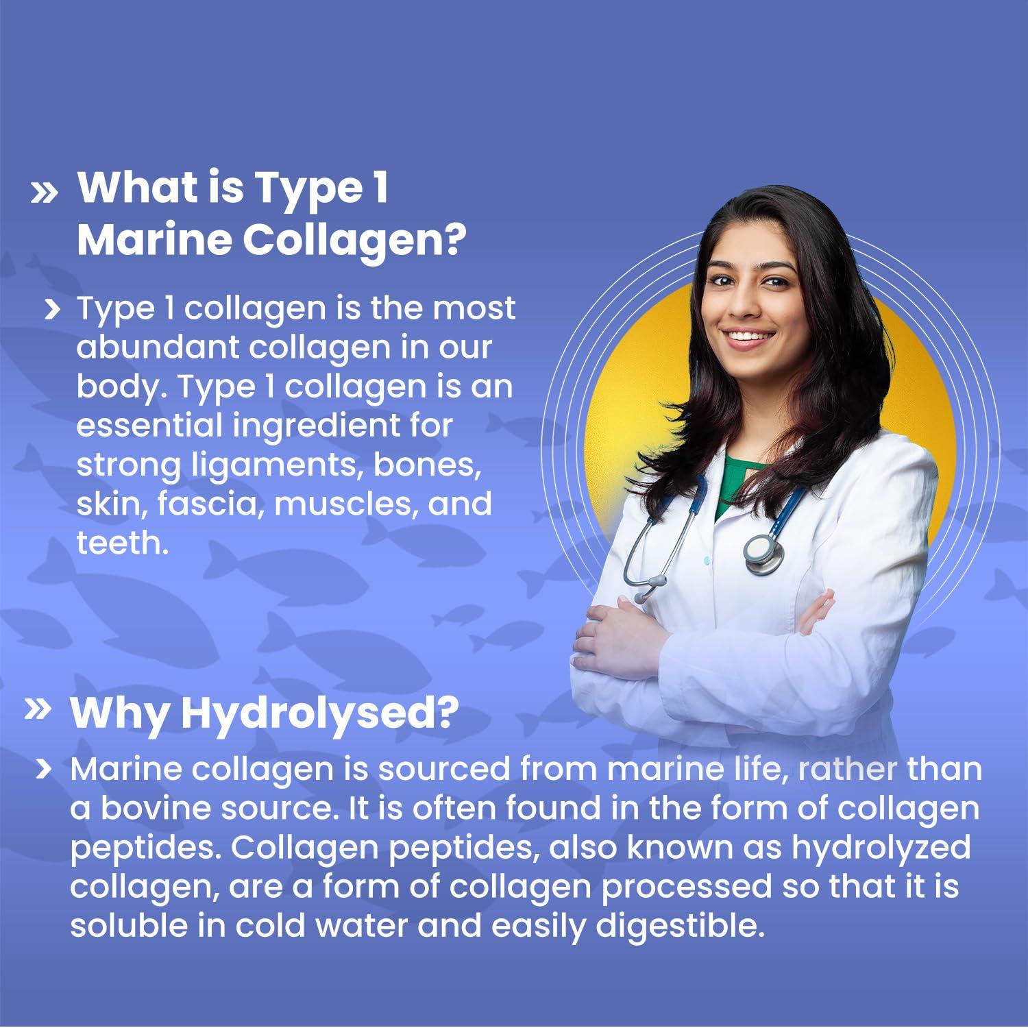 Dr. Morepen DR. MOREPEN Marine Collagen Skin Protein Powder With Hyaluronic Acid, Vitamin C, Sesabania & Biotin | Pineapple Flavour | 250g