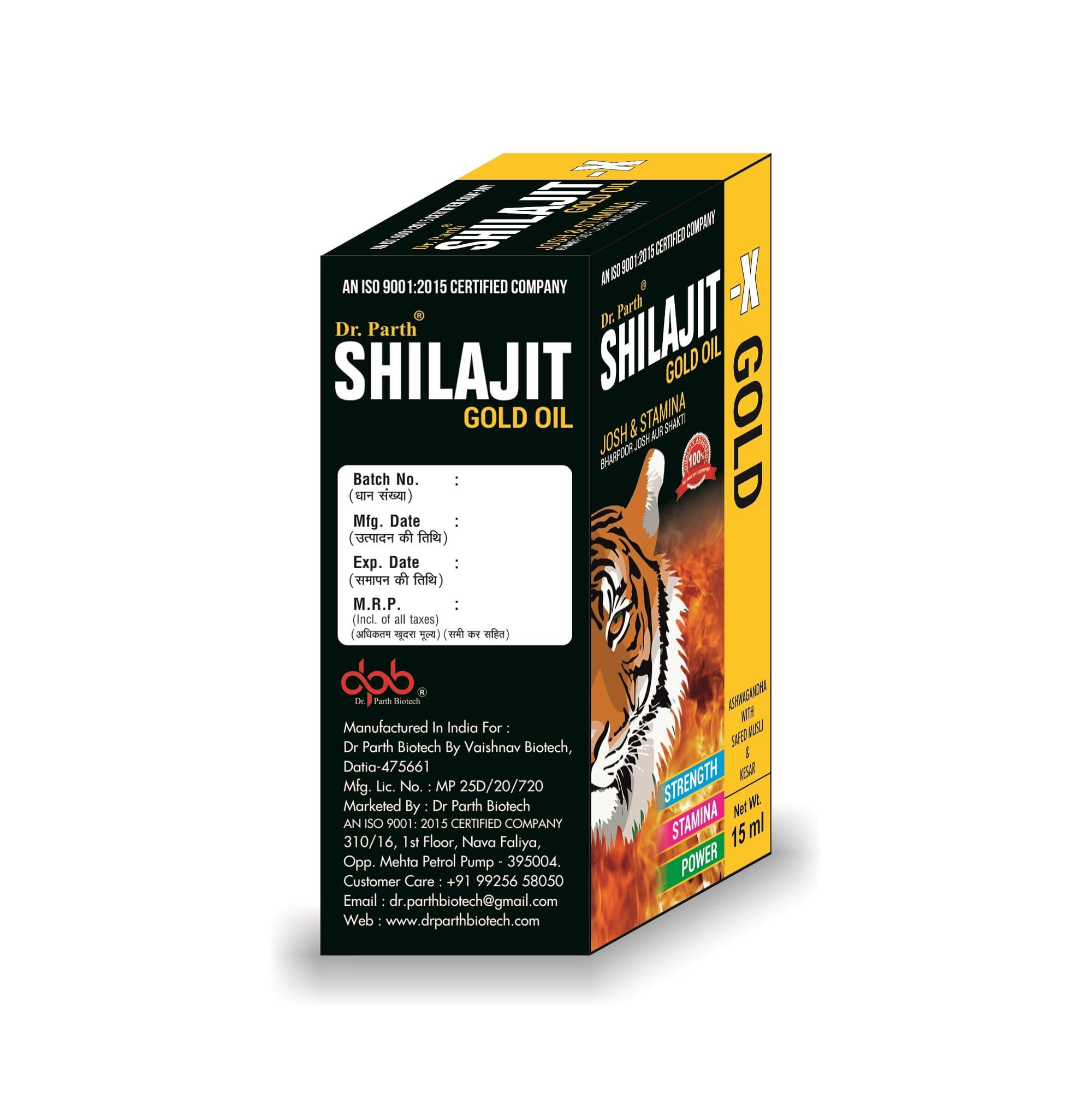 DR. PARTH BIOTECH DR. PARTH BIOTECH Shilajit - X Gold Oil 15ml (Pack Of 2)