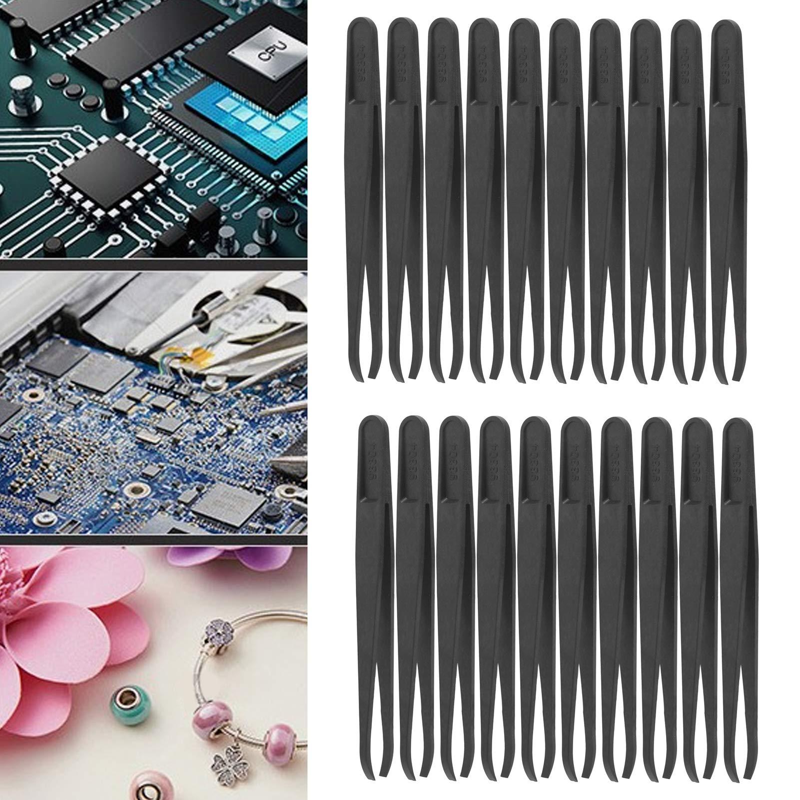 Excluzo Set of 2 20Pcs Industrial Tweezers, Durable 20Pcs Tweezers with Ergonomic Design for Professionals or Amateur for Processing and Installation Of Components