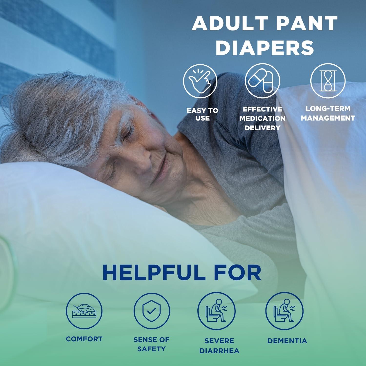 caresome Caresome Adult Pant Daipers XL -XXL | 96 CM - 168 CM | Overnight protection | Leak Proof | Elastic Waistband