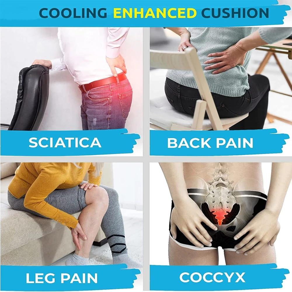 SARTE SARTE Car Seat Cushion Thigh Support for Car Seat Long & Comfortable Drive U-Cut Out Seat Cushion for Car Driving Seat Memory Foam Chair Cushions for Office Chair & Wheelchair (L-Size, Mesh Black)