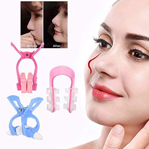 Sonew 3Pcs Nose Shaper Clip Nose Up Lifting Painless Nose Up Lifting Shaping Clip Nose Bridge Straightener Corrector, Soft Safety Silicone Nose Lifter Beauty Clip Tools for Women Men