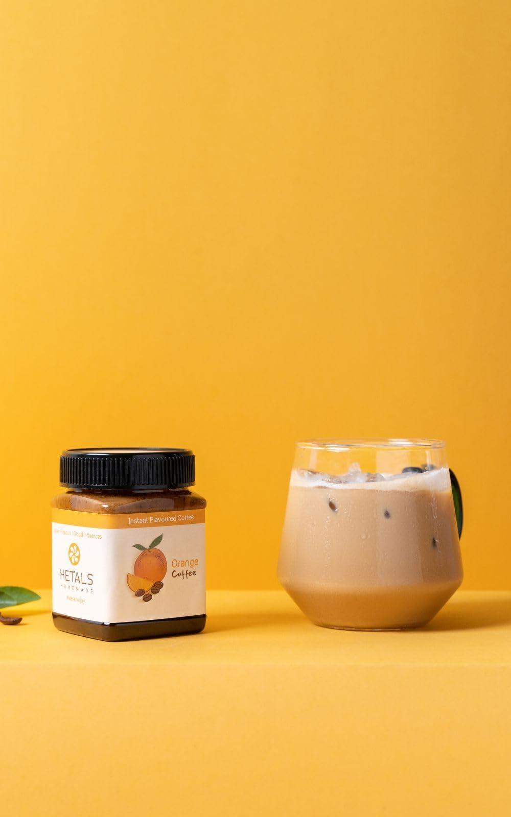 \"HETALS\" WITH LOGO HETALS HOMEMADE Premium Instant Coffee |11 Different Flavours Of Coffee | 250 GM | Prepares 20 CUPS | Make hot or cold (Orange Coffee)