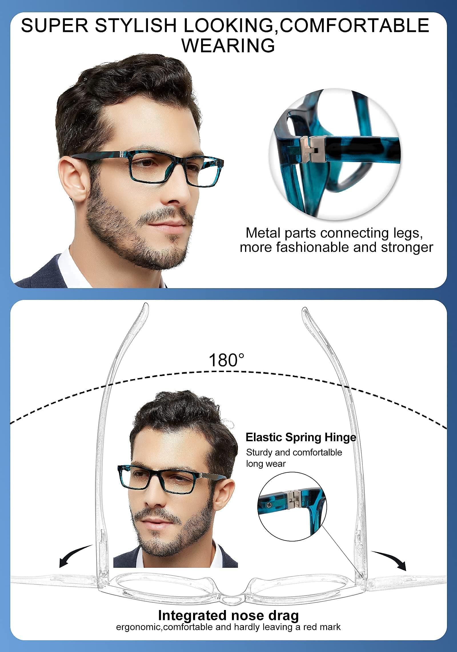 OCCI CHIARI OCCI CHIARI Men Reading Glasses 1.0 Magnifier Readers 1.0 1.25 1.5 1.75 2.0 2.25 2.5 2.75 3.0 3.5 4.0 5.0 6.0