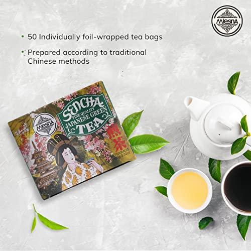 Mlesna Mlesna Sencha Green Tea | Prepared With Traditional Method | Natural Flavour Extract | Rich in Anti - Oxidant | Pure Green Tea (50 x 2g) Tea Bag Cartons